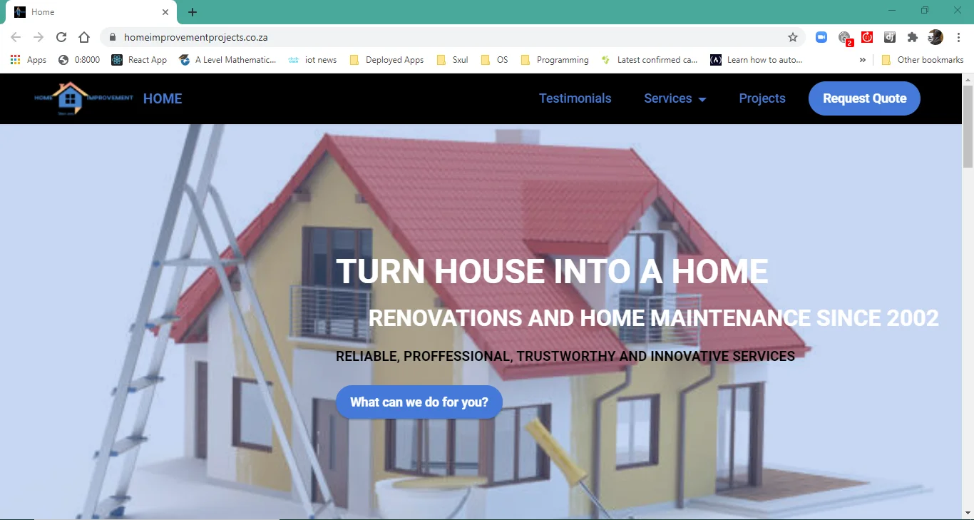 Home Improvement Projects by Jeremiah Taguta, Software Engineer.