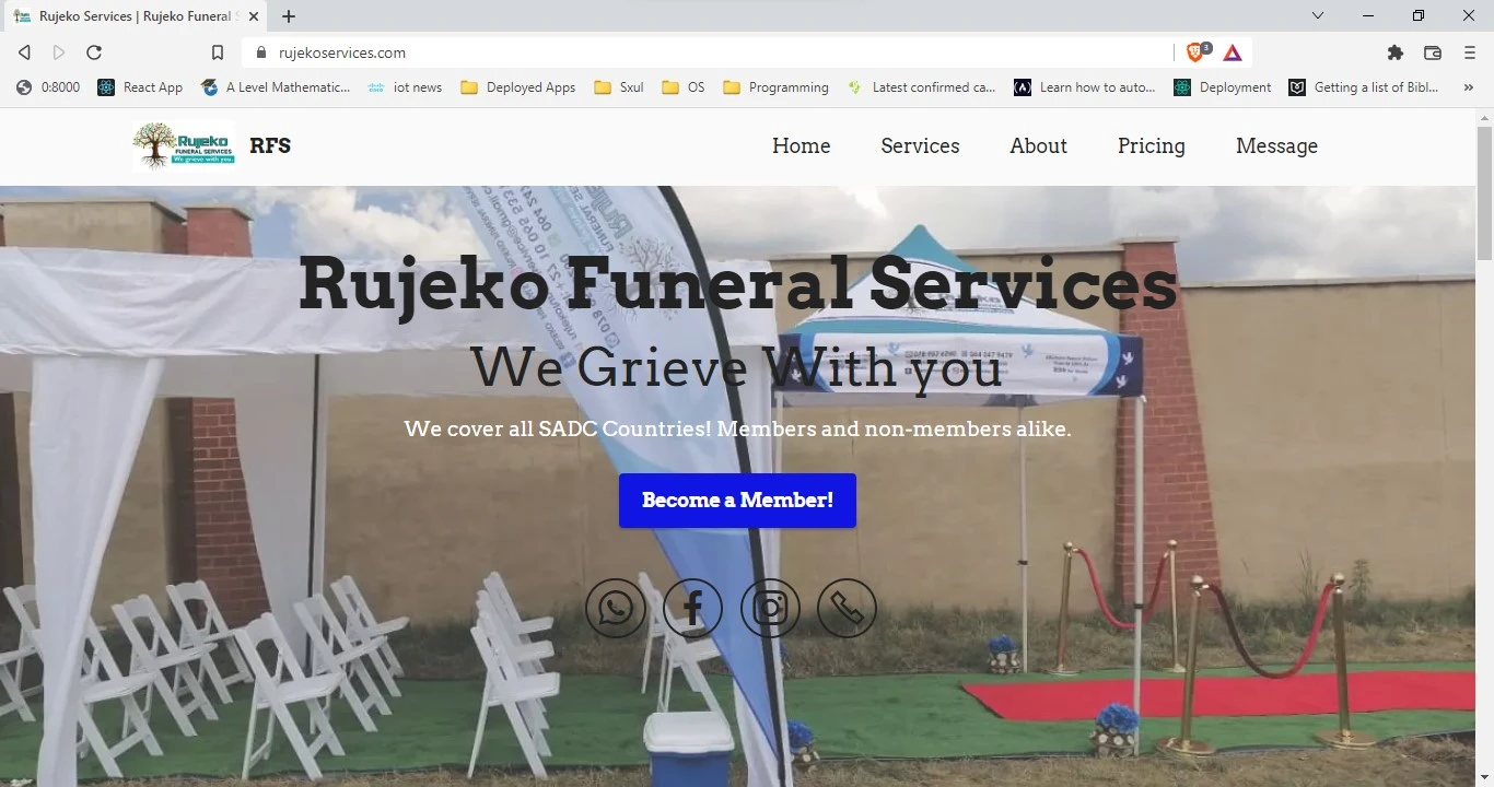 Rujeko Funeral Services by Jeremiah Taguta, Software Engineer.